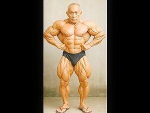 Elder Muscle Guy with Hot Smoking Body